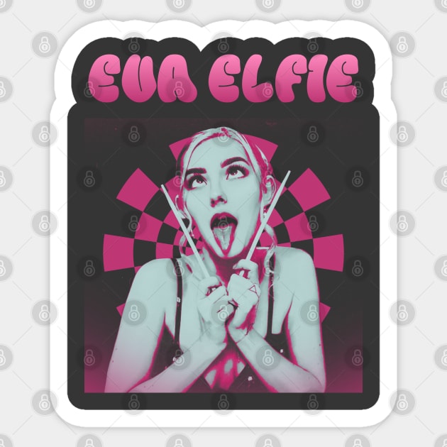 Eva Elfie - Vintage Dark Pink Sticker by HVRD LVL MERCH